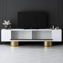 Hanah Home Bohem Soporte para TV Blanco y Dorado
